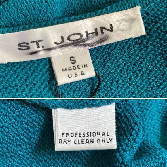 St. John Santana Knit Spaghetti Strap Tank Spruce Green Size S - Picture 8 of 12